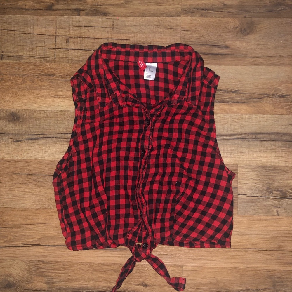 Red Checkered Crop Top